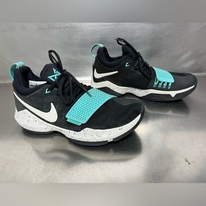 Nike PG 1 Paul George 878627-002 Men's Black Light Aqua Basketball Shoes Size7.5